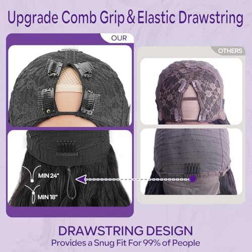 Mamushow Body Wave V Part Wigs Human Hair 22 Inch Upgrade U Part Wigs With Drawstring 200% Density Glueless Vpart Human Hair Wigs For Women Beginner Friendly No Leave Out No Sew In Natural Black — view 6