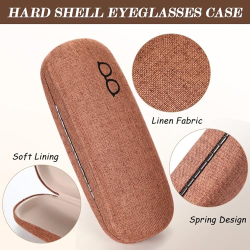 Image of Kanayu 20 /40 /60 /100 Pcs Hard Shell Glasses Case Bulk Linen Fabric Protective Eyeglasses Case Eye Glasses Sunglasses Protector