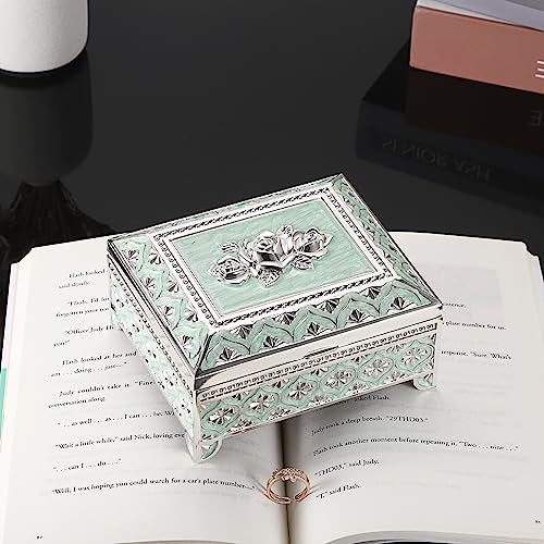 Hipiwe HPWSN00838 Vintage Metal Jewelry Box Floral Gorgeous Jewelry Trinket Box thumb #1