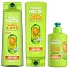 Garnier Fructis Sleek & Shine Shampoo, Conditioner + Leave-In Conditioner Set for Frizzy, Dry Hair, Plant Keratin + Argan Oil (3 Items), 1 Kit (Packaging May Vary)