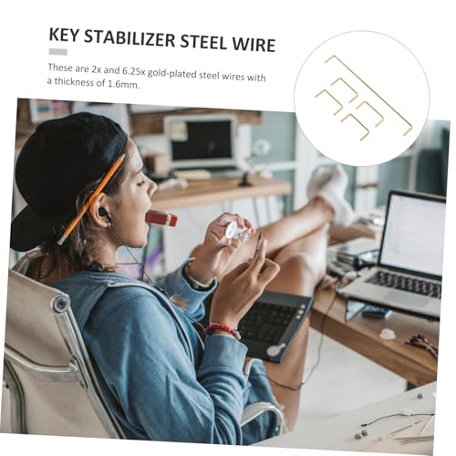 2X Keyboard Key Stabilizer Stainless Steel 6.25x Steel Wire miniatura 5