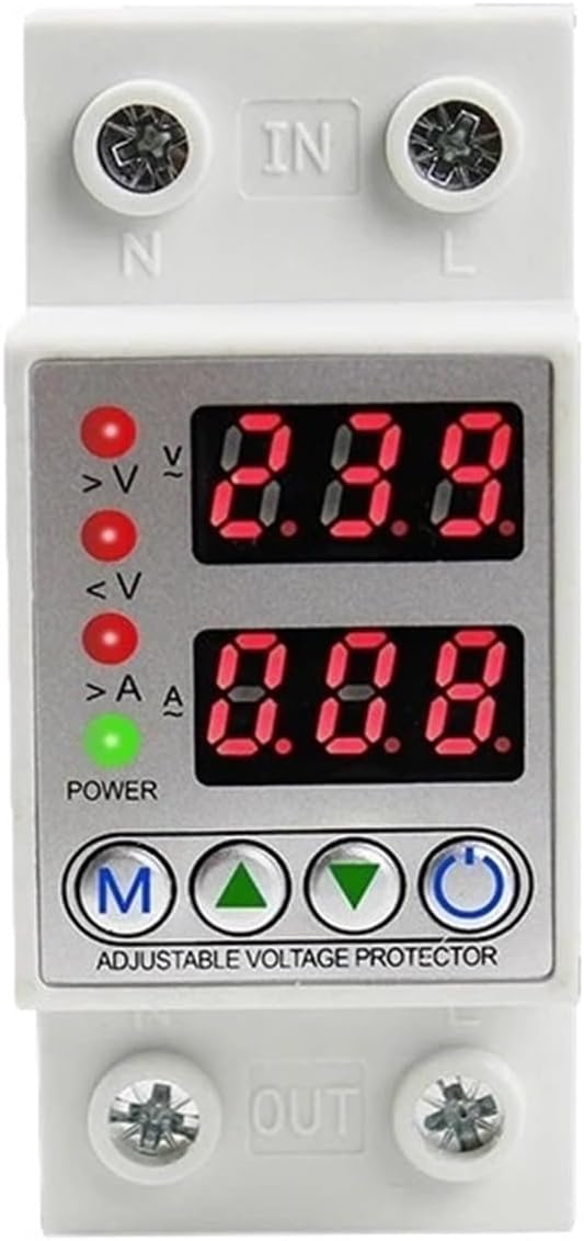 AVP-63 or AVP-40 40/63A 220V Display DIN Rail Adjustable Over and Under Voltage Protection Device Protector Relay Over Current Protection(1-40A)