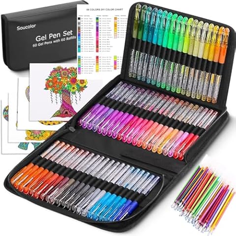 Soucolor Glitter Gel Pens Set, 120 Pack Cover