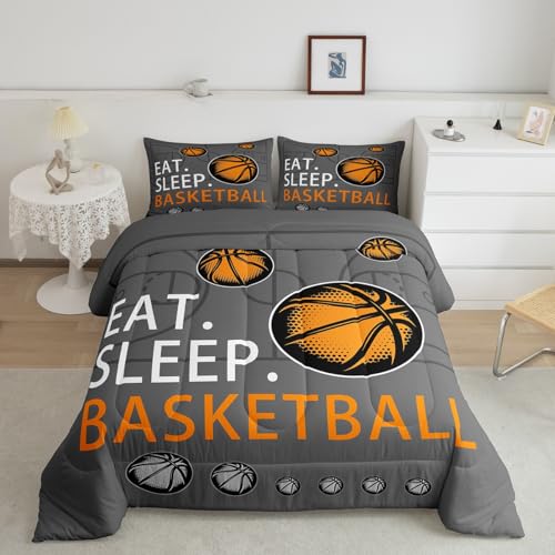 Image of Feelyou Eat Sleep Basketball Comforter Bedding Set Full Size for Kids Teens