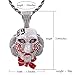 TSANLY 6ix9ine Chain Necklace Saw Inspired White Gold Plated with Tekashi69 Pendant Ice Out Hip Hop Medallion 24