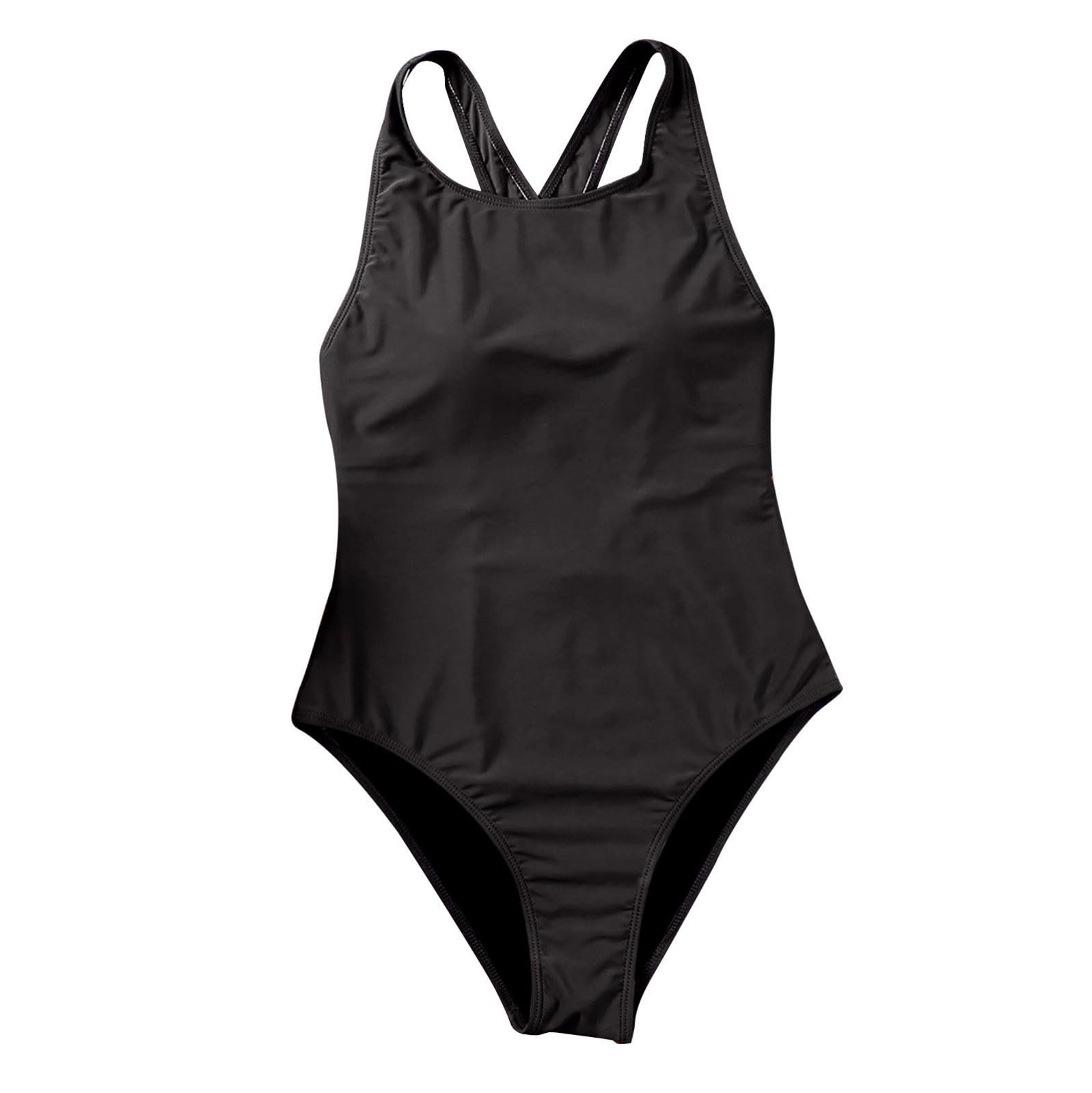 Generisch Costume da bagno senza maniche tinta unita, schiena semplice, sottile che copre la pancia e sembra sottile, e costume da bagno con imbottitura sul petto, bikini sottile costume da bagno da