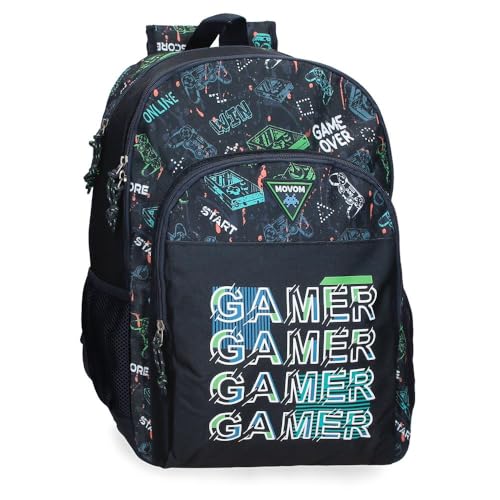 Mochila escolar Movom Game Over de poliéster resistente con tirantes anchos 1