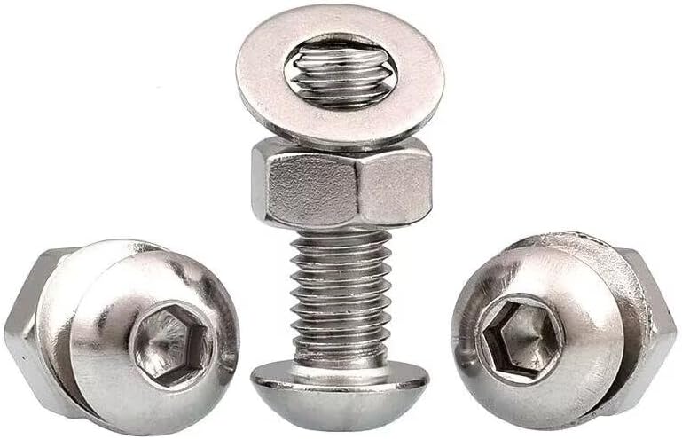 900Pcs/set Hexagon Hex Socket Button Round Head Screw Set M3 M4 M5 304 Stainless Steel Allen Bolt Nut Washer Assortment Kit