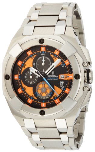 Image of Festina Men's F16351 /5 Grande Tour Stainless Steel Case Carbon Fiber Dial Ceramic Insets Watch