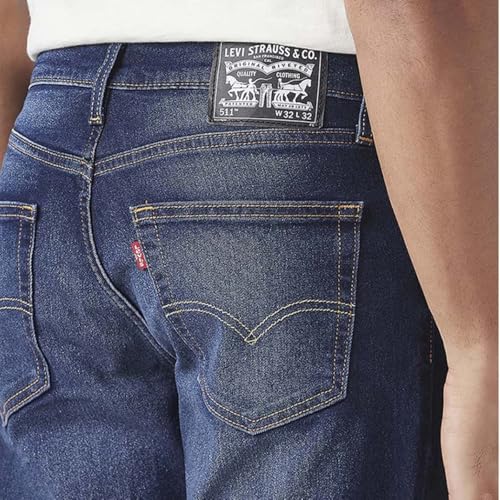 Image of Levi's Men's 511 Dark Indigo Slim Fit Mid Rise Jeans