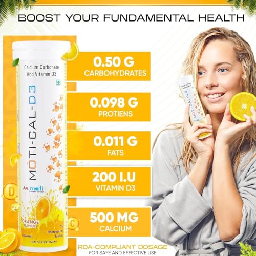 Image of Calcium and Vitamin D3 Tablets | 60 Sugar-Free Effervescent Calcium Tablets for Women & Men, Maximum Bone Density & Joint Health Support, Fast Absorbing Formula (Pack of 4)