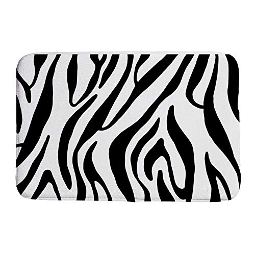Tapis de bain absorbant lavable zèbre pour sol sec et sécurisé