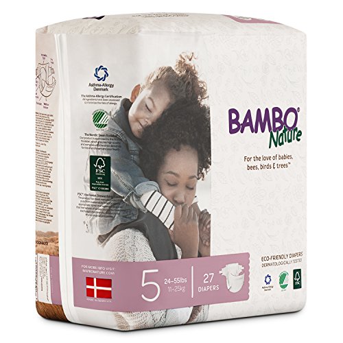 Bambo Nature Eco Friendly Premium Baby Diapers for Sensitive Skin, Size 5 (24-55 lbs), 162 Count (6 Packs of 27) - Thumbnail 7