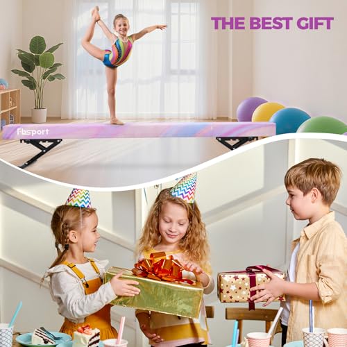 FBSPORT schwebebalken für zuhause schwebebalken höhenverstellbar Kinder,244CM Gymnastik Balance Beam Gym Trainingsgeräte Balken turnbalken 5 Höhen Einstellbare