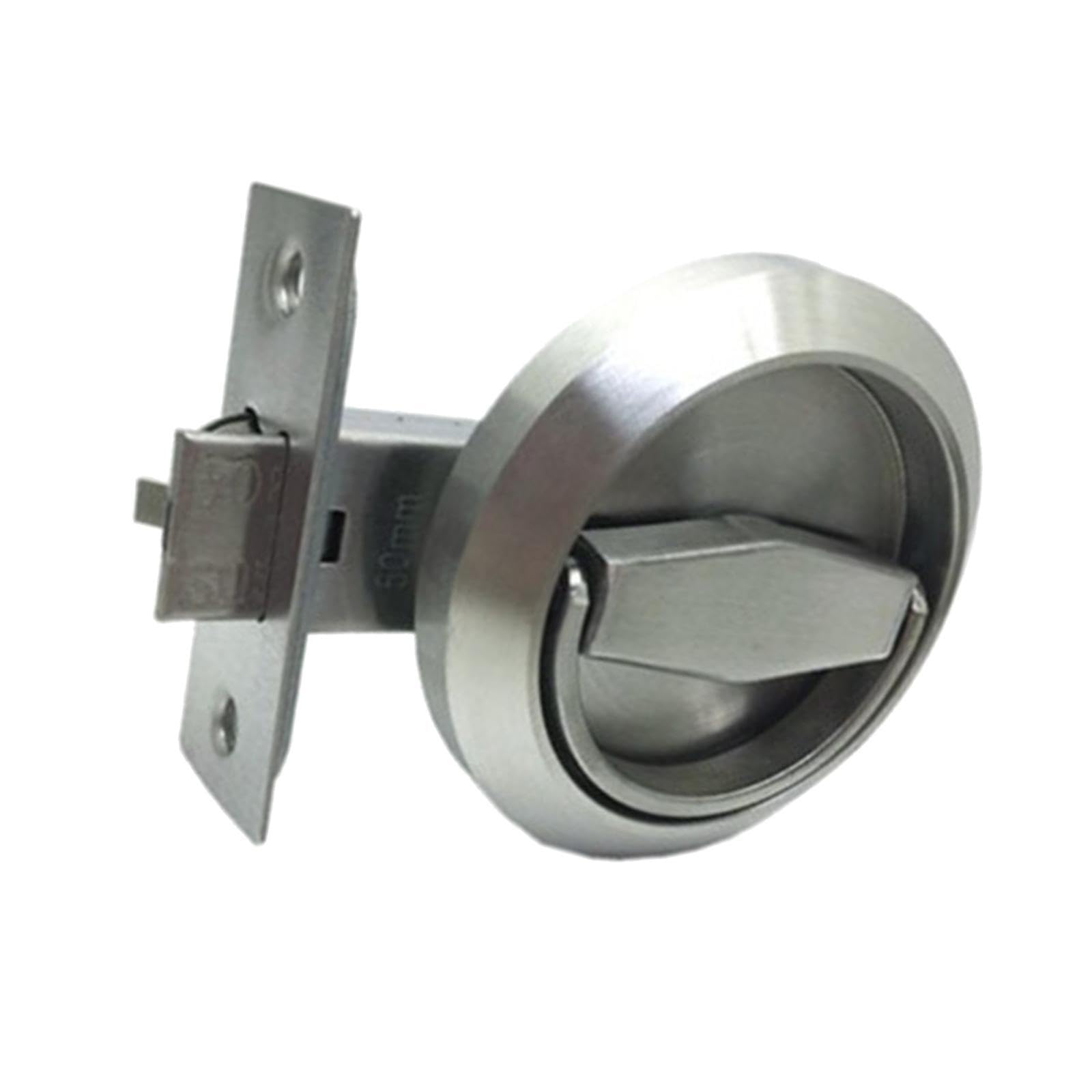 QIXCXAZ Versatile Round Knobs Rings Pulls Lock Stainless Steel Allows to Upgrade Outdoor Lock Accessories While Ensuring Performance Furniture Corridor, Silver, Single