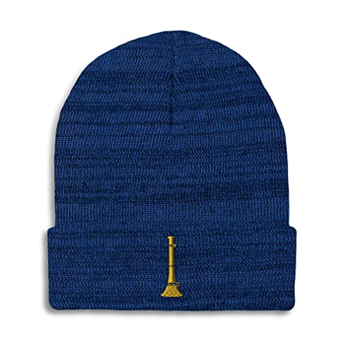 Speedy Pros Beanies for Men Firefighter Lieutenant Embroidery General Music Brass Winter Hats for Women Acrylic Skull Cap 1 Size Heather Royal Blue Design Only