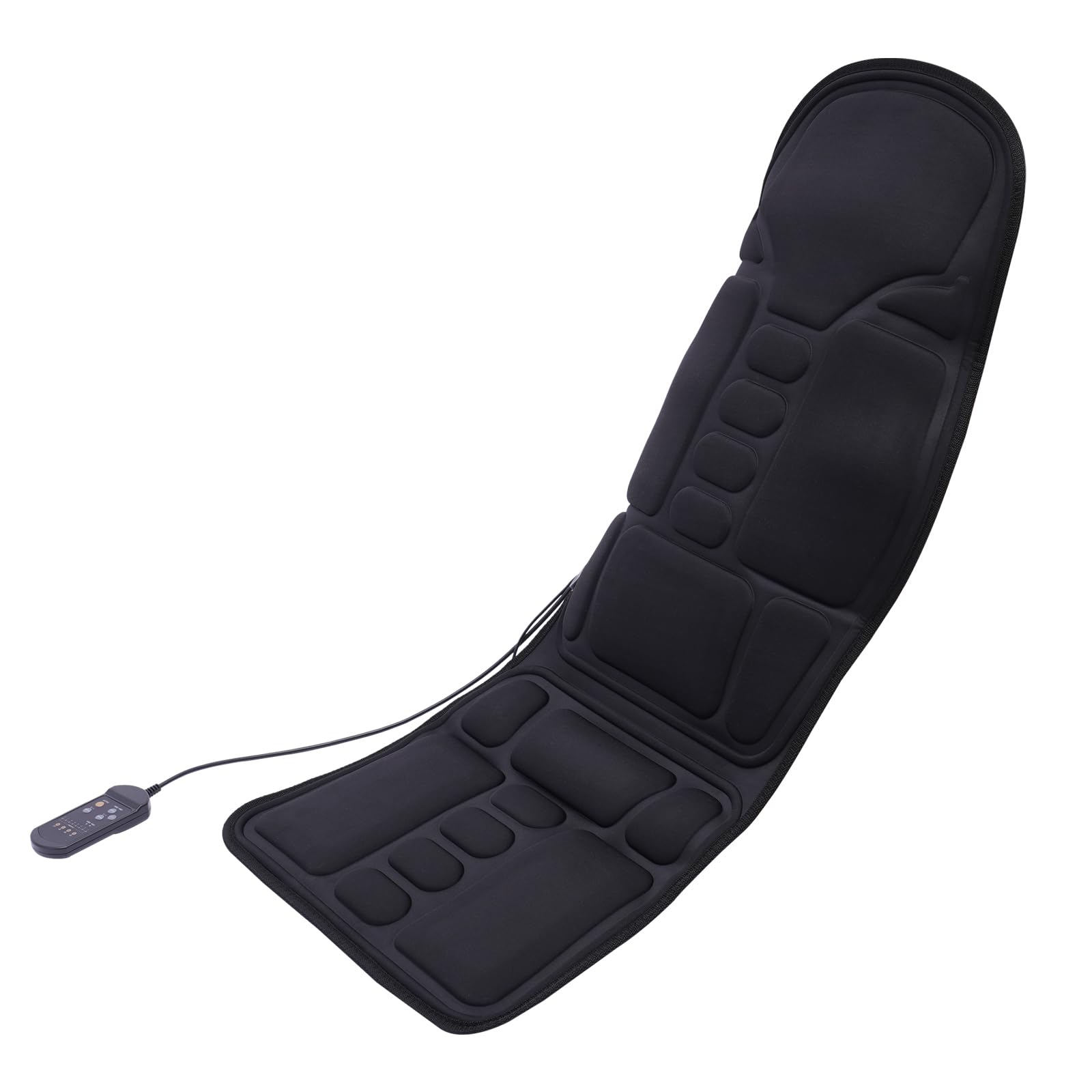 Housse de siège de massage avec fonction de chaleur et de vibration Masseur de dos pliable pour chaises Coussin de massage avec 8 fonctions de massage puissantes pour hommes/femmes/mère/père