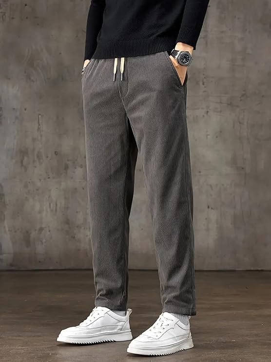 Image of NoseQueen Men's Corduroy Relaxed Fit Stretchable & Comfortable Sweatpant Trousers Pant