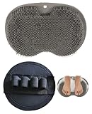 ALONK 2 Stück Fußbürste, Fußwäscher Rutschfeste, Fusswaschmatte Silikon Rückenschrubber mit Saugnäpfen, Hautabnutzung Entfernen Dusche Pflege Set, Anti-rutsch Fußschrubber Dusche