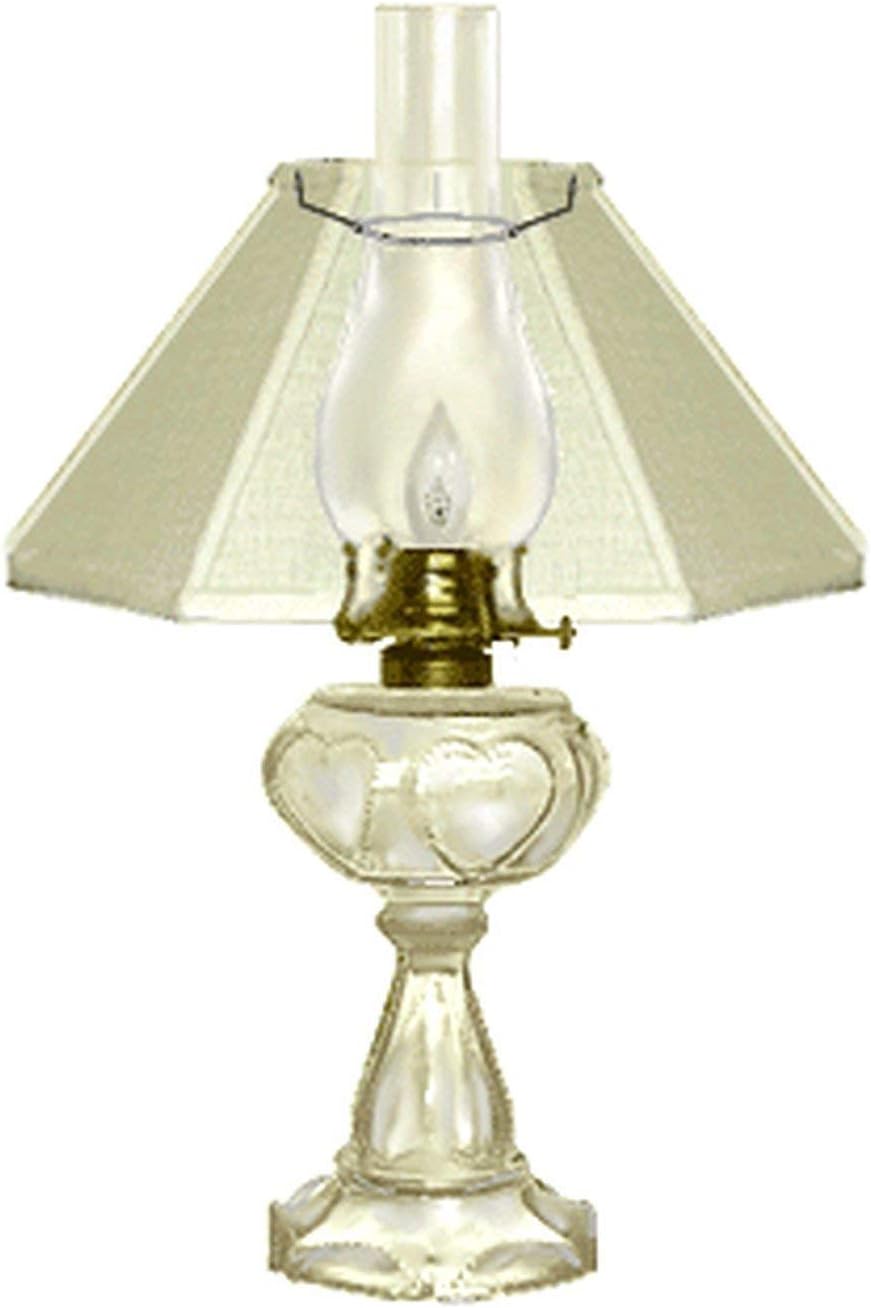 Upgradelights White with Gold Floral Hex 14 Inch Chimney Fitter Lampshade Replacement 5 X 14 X 7.5