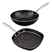Bergner Set Großes Format 28 Vita Wok Ø28 x 8 cm und Grillpfanne 28 x 28 cm, geschmiedetes Aluminium Induktion