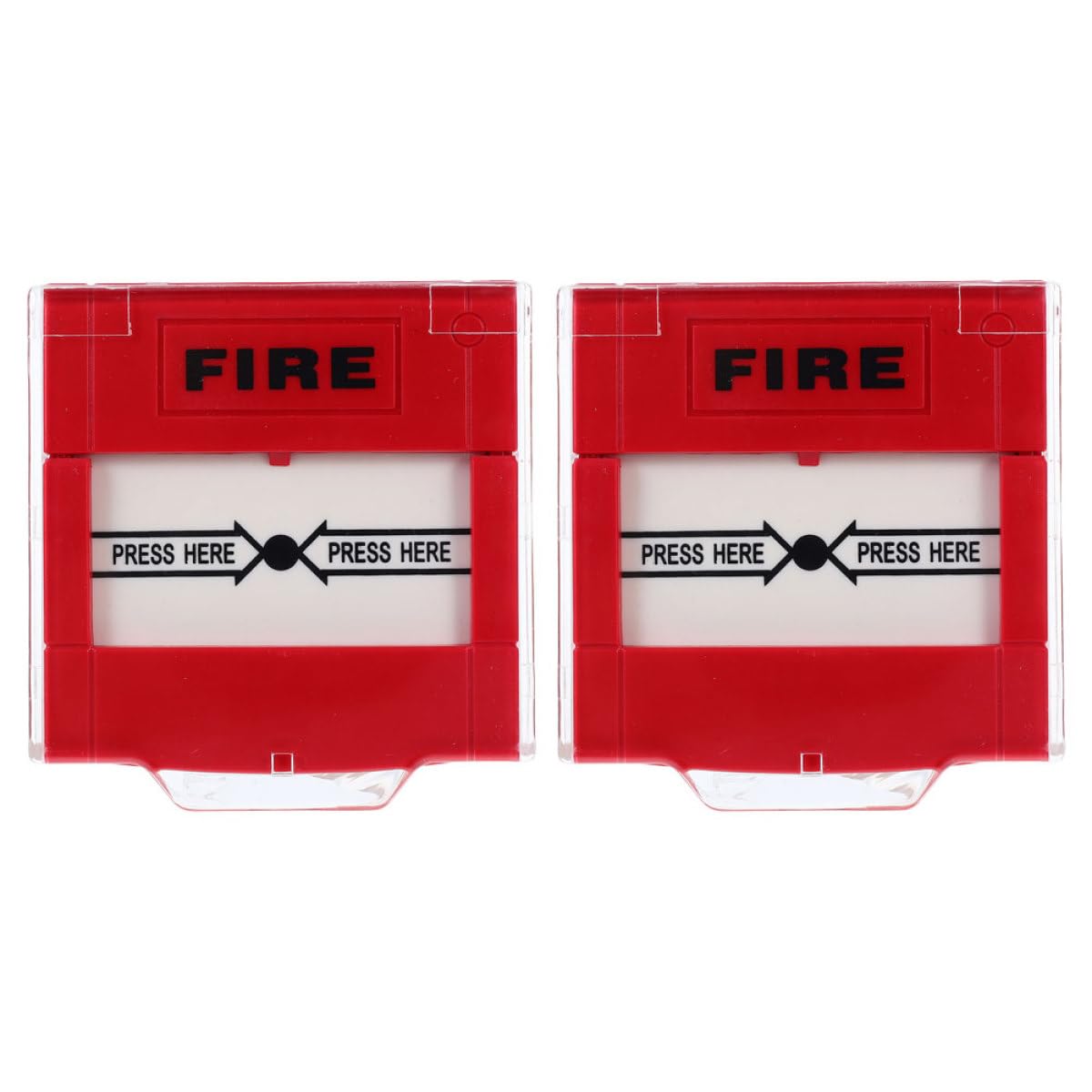 Beavorty Botón de Alarma de Emergencia Manual 2 Piezas Unipolar Rojo para Sistema de Seguridad en Hotel y Oficina Pulsador Reiniciable