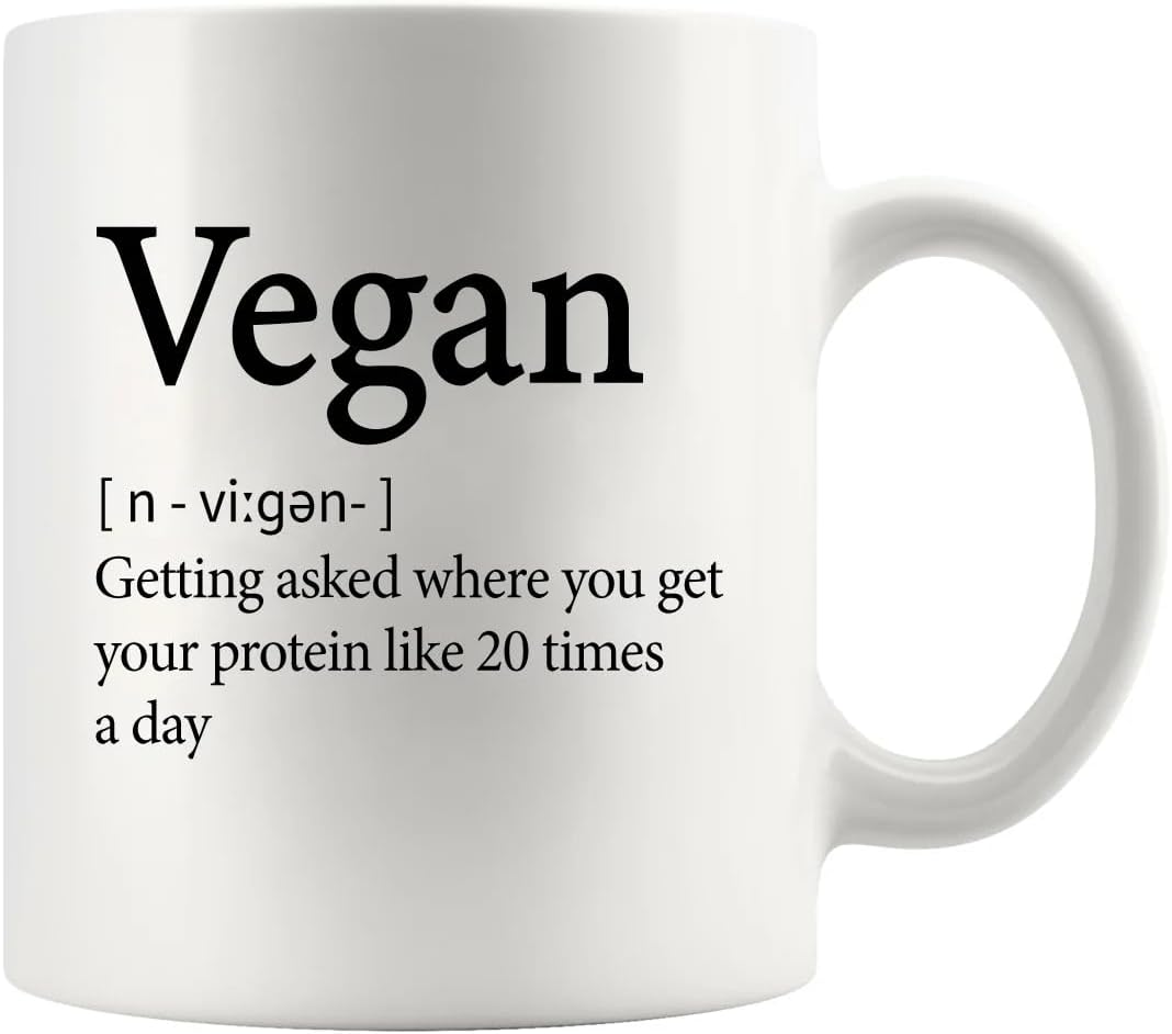 Vegan Definition Mug Gifts For Vegan Vegetarian Funny Sarcastic Gifts For Friends Novelty Drinkware Ceramic Cup 11 oz White