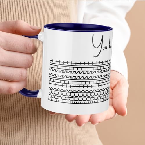 Taza de café de cerámica 11 oz azul royal miniatura 4