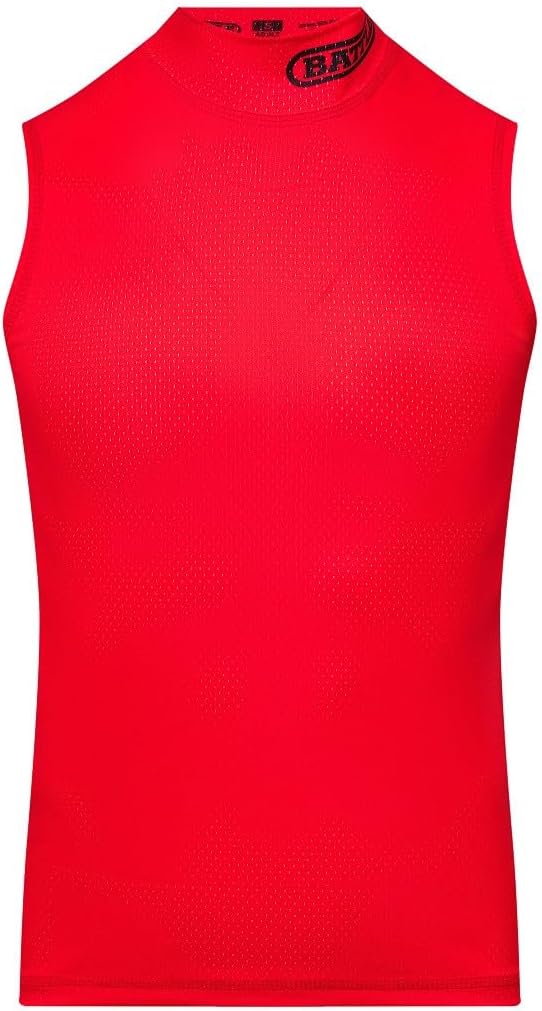 Battle Sports Mock Neck Sleeveless Compression Shirt, 4-Way Stretch Mesh, Moisture Wicking