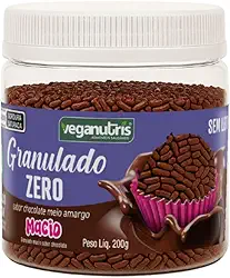 GRANULADO SABOR CHOCOLATE MEIO AMARGO VEGANO SEM LEITE SEM GLÚTEN SEM AÇÚCAR ADICIONADO VEGANUTRIS 200G
