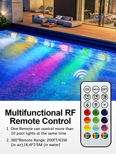 Led Pool Lights With App Control With 4 Pack Rechargeable Submersible Pool Lights #TOP4