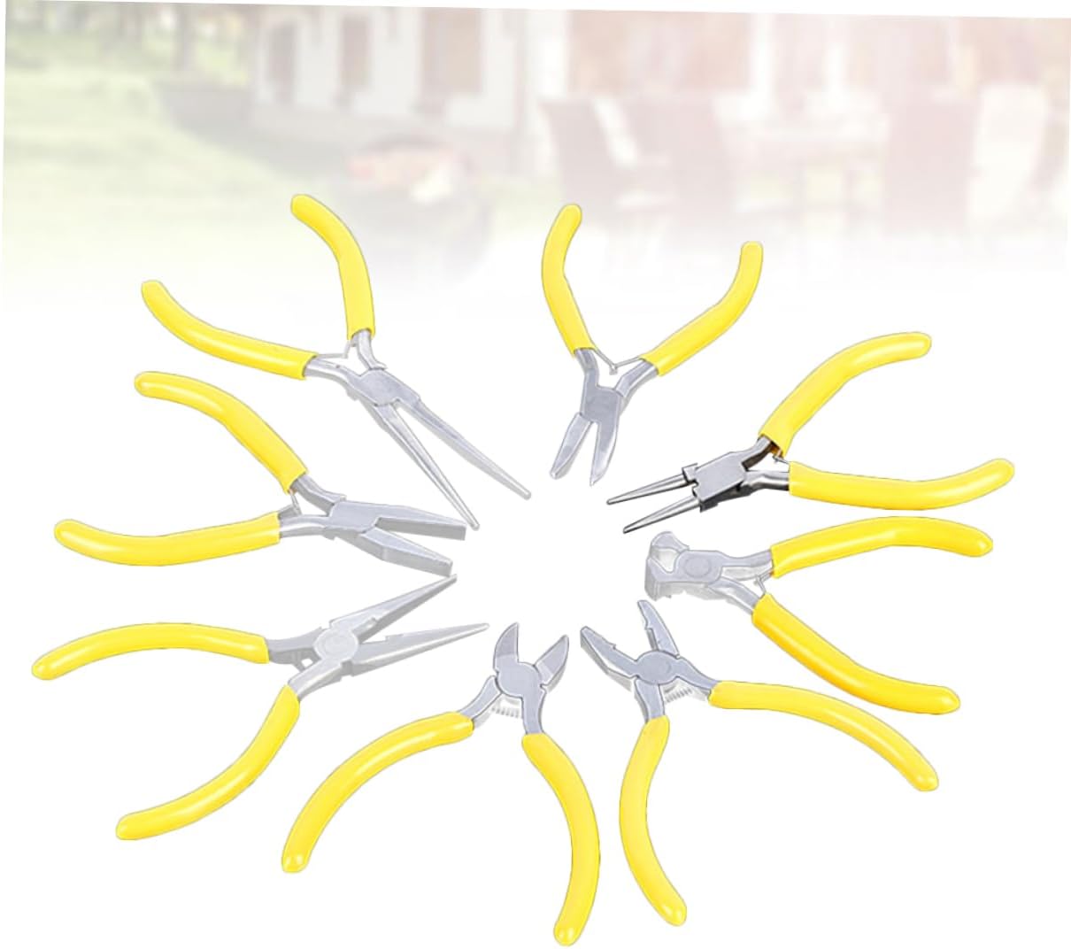TEHAUX 8Pcs Mini Pliers Set 5-Inch Needle Nose Pliers for DIY Jewelry Making Compact Steel Tools for Crafts and Repairs