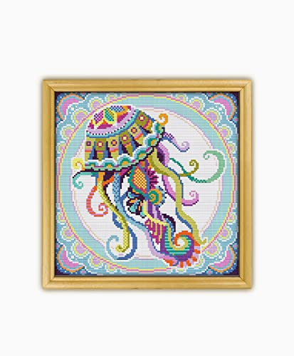 Mandala Jellyfish CS239-1 - Counted Cross Stitch Pattern. Only Printed Pattern Inside. No Fabric, Threads, Needles, Hoops.