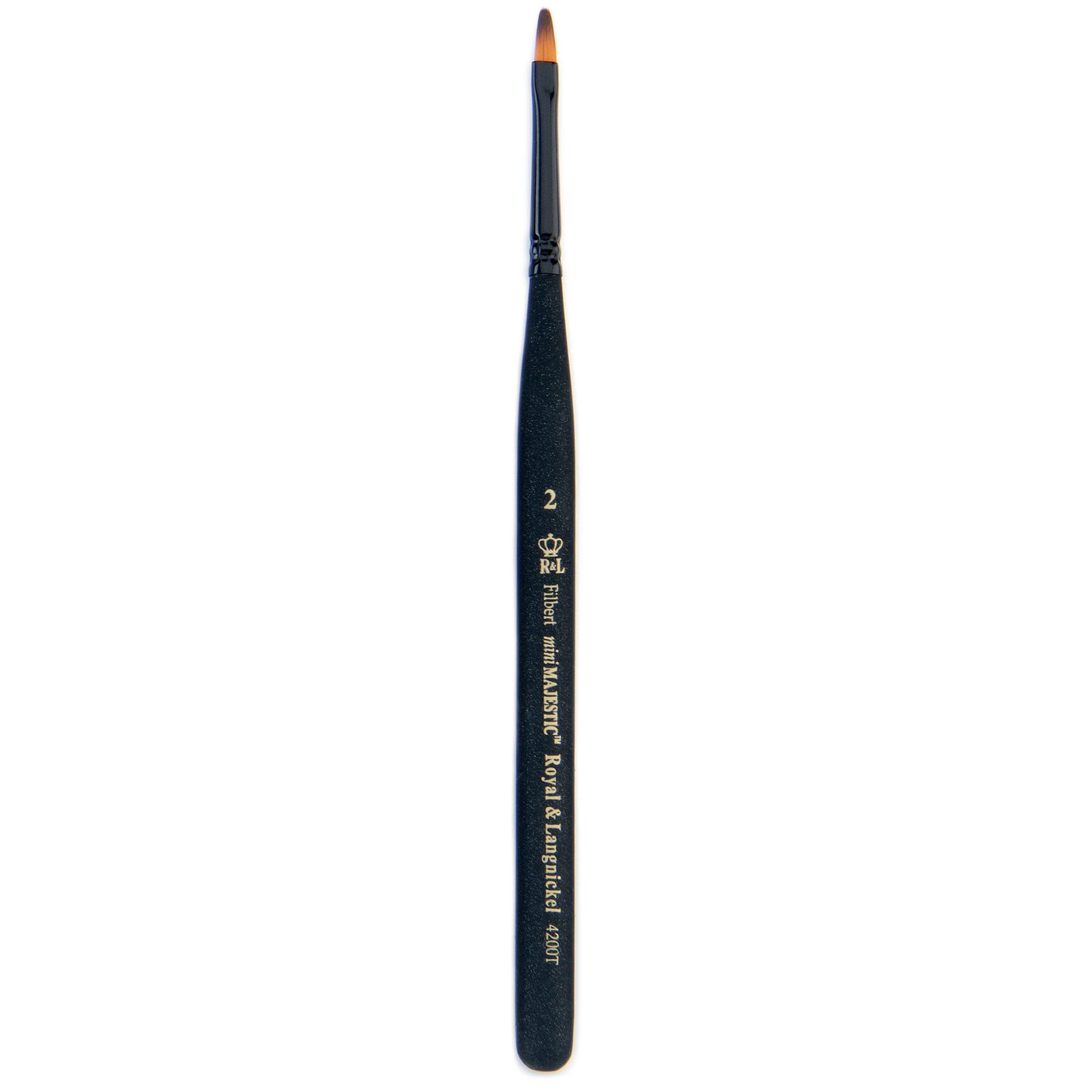 Royal & Langnickel Black Royal Brush Mini Majestic Brush, Filbert, 10/0