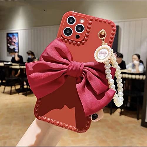 Coque de téléphone pour iPhone 11 design perles et nœud habillant votre mobile de rouge