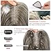 Uaismewow Hair Toppers for Women Gray Hair Toppers for Women 100% Remy Human Hair Grey Hair Toppers for Women with Thinning Hair Short Hair Pieces for Women Real Hair Toppers Grey