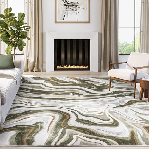 Tapete Abani verde 310x236 cm diseño contemporáneo