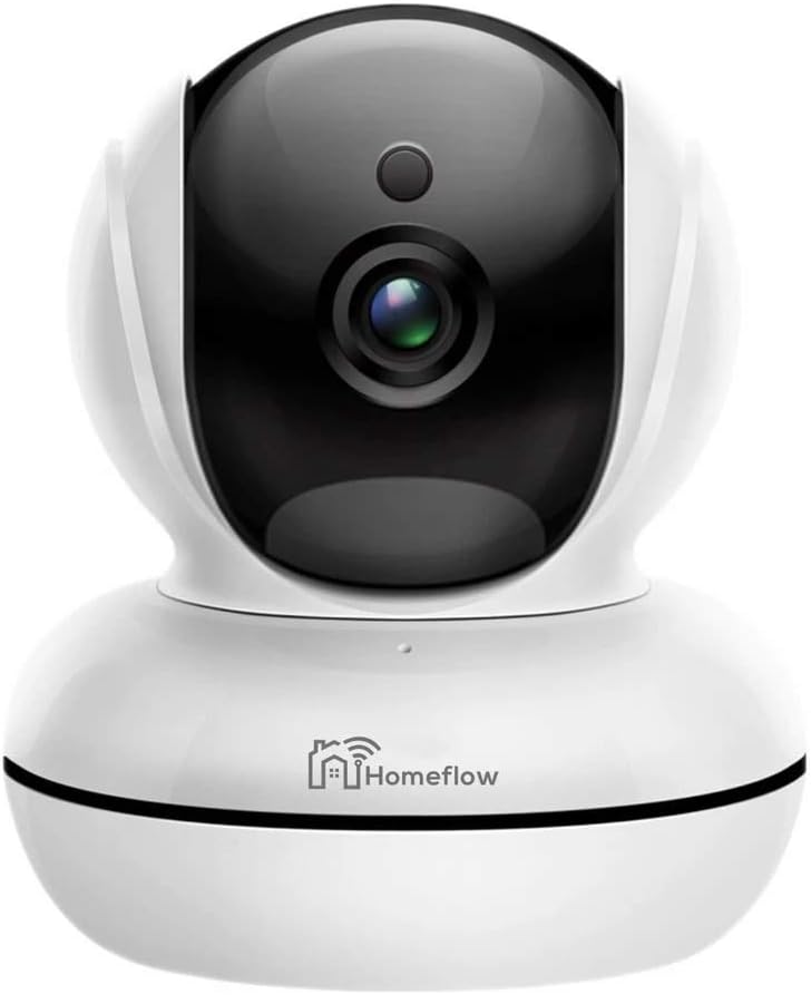 Homeflow Smart Living WiFi Indoor Smart Security Camera HD - Pan & Tilt, App Control, Record To SD Card, Two Way Talk