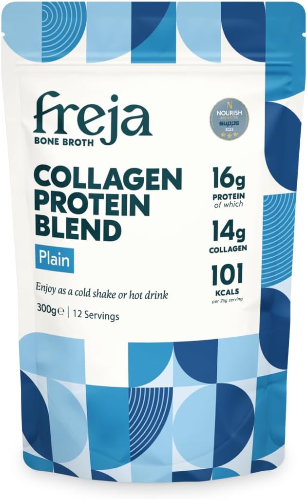 Freja Collagen Protein Shake | Plain | Natural Bone Broth Powder | Dairy & Gluten Free | 300g (12 Servings)