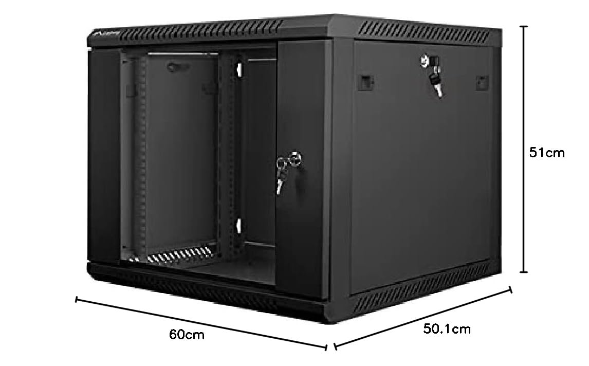 Armario Rack LANBERG 9U 600X600X501 Auto ENSAMBLADO 19" hasta 60 KG Negro