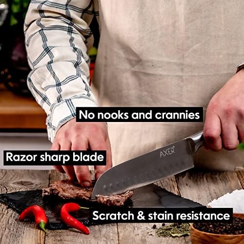 Axer Sharp Kitchen Knife Set - 5 Piece Knife Sets Professional Kitchen Knives Set - One-Piece Sharp Knife Set Stainless Steel - Cooks Knife Set with Ergonomic Handle - High Carbon Steel Knife Set