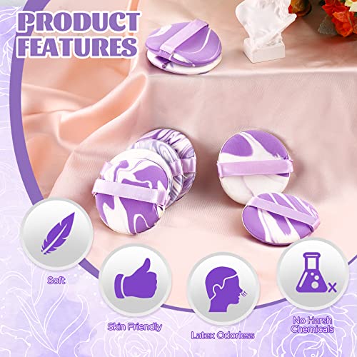 Powder Puffs, Soft Makeup Puff Powder Sponge For Press Loose Powder Reusable Face Cosmetic Foundation Sponge Powder Puffs (10 Pcs, Purple Round) #TOP2