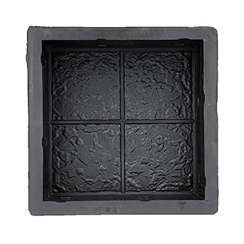 Reyal Black 8x8 Four Square Paver Block Mould 60mm (PVC) Rubber Mold Paving Block Mold Pathmaker Road Garden Block DIY Cement Mold