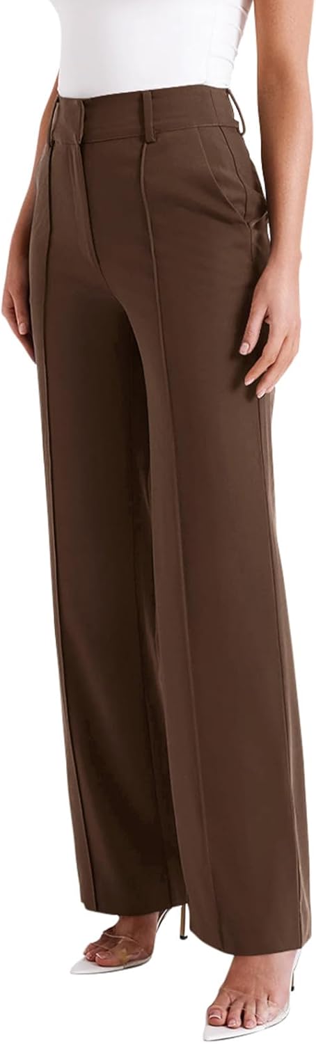 NIMIN High Waisted Work Pants for Women Wide Leg Dressy Pants Business Casual Trousers 2026 Summer Slacks with Pockets - Image 3
