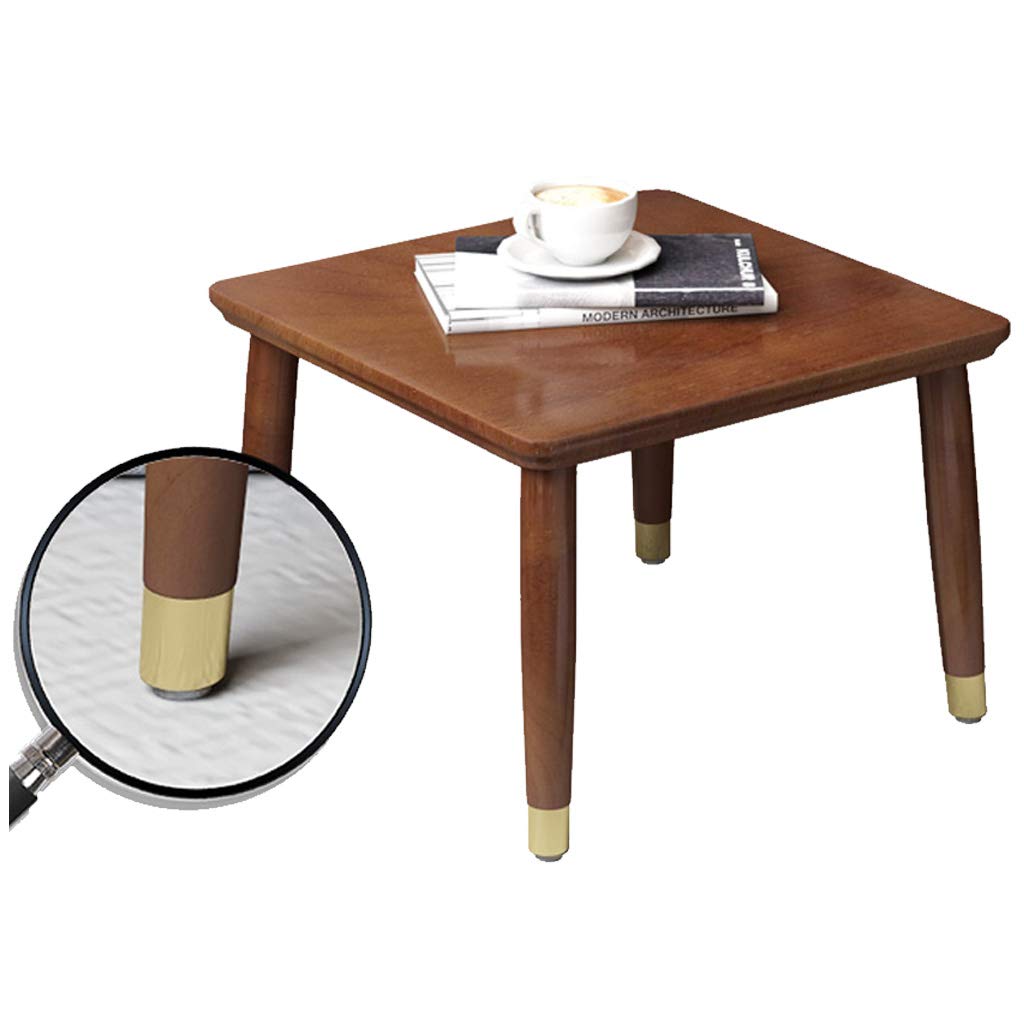 Niedriger Tisch, einfacher Mitteltisch, Couchtisch, Massivholz, Schreibtisch, Schreibtisch, Teetisch mit rutschfestem Fußpolster, allein leben, modische Verwendung, Naturweiß/#2/40 cm * 40 cm, Feito