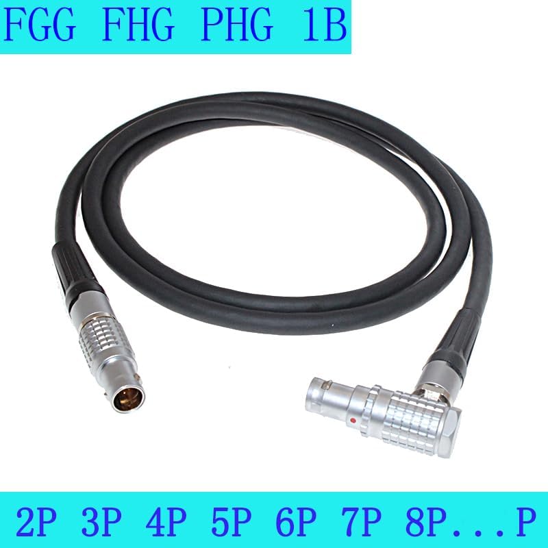 FGG FHG PHG 1B 2 3 4 5 6 7 8Pin Aviation Metal Circular Male Plug Female Socket Connector Transfer Extension Welding Power Cable - (Style: A, Female to Female, Package: with 0.5m cable, Pins: 7P)