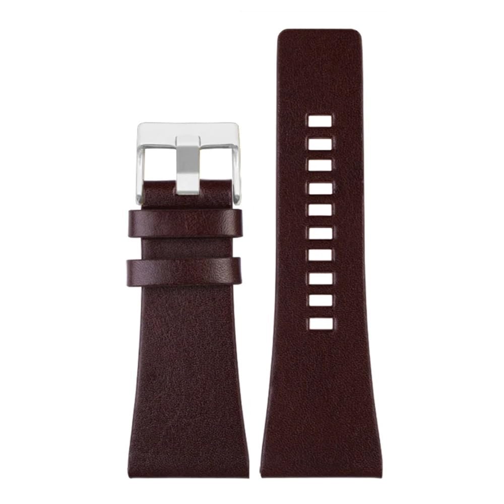 AMAUPCKCA 24mm 26mm 28mm 30mm 32mm Soft Cowhide Strapfor Diesel Watch Dz4323 Dz4318 Dz4329/ Friday Series Large Size Cowhide Strap(Dark Brown sk,28mm)