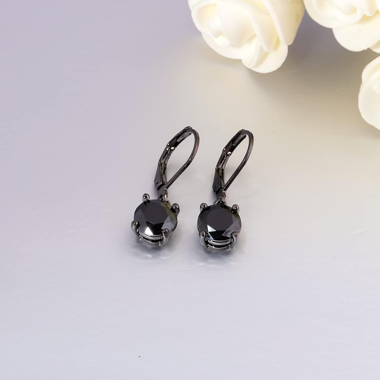 CiNily Leverback Dangle Earrings Created Crystal Drop Earrings Gold Plated Jewelry Gift for Women Girls 8mm - Image 5