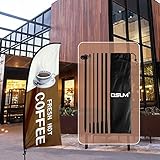 Fresh Hot Coffee Flagge und Stangen Set – 2,4 m große Werbung Flagge für Kaffee Shop
