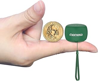 Momoho Mini Bluetooth Speaker with Camera Remote Control For Smartphones, TWS Pairing Stereo Bluetooth Speaker, Portable Bluetooth Speaker Wireless(Mini Round, Green)
